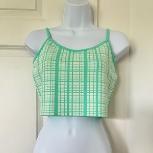 Green & White Knitted Tank Top | Size M | New
